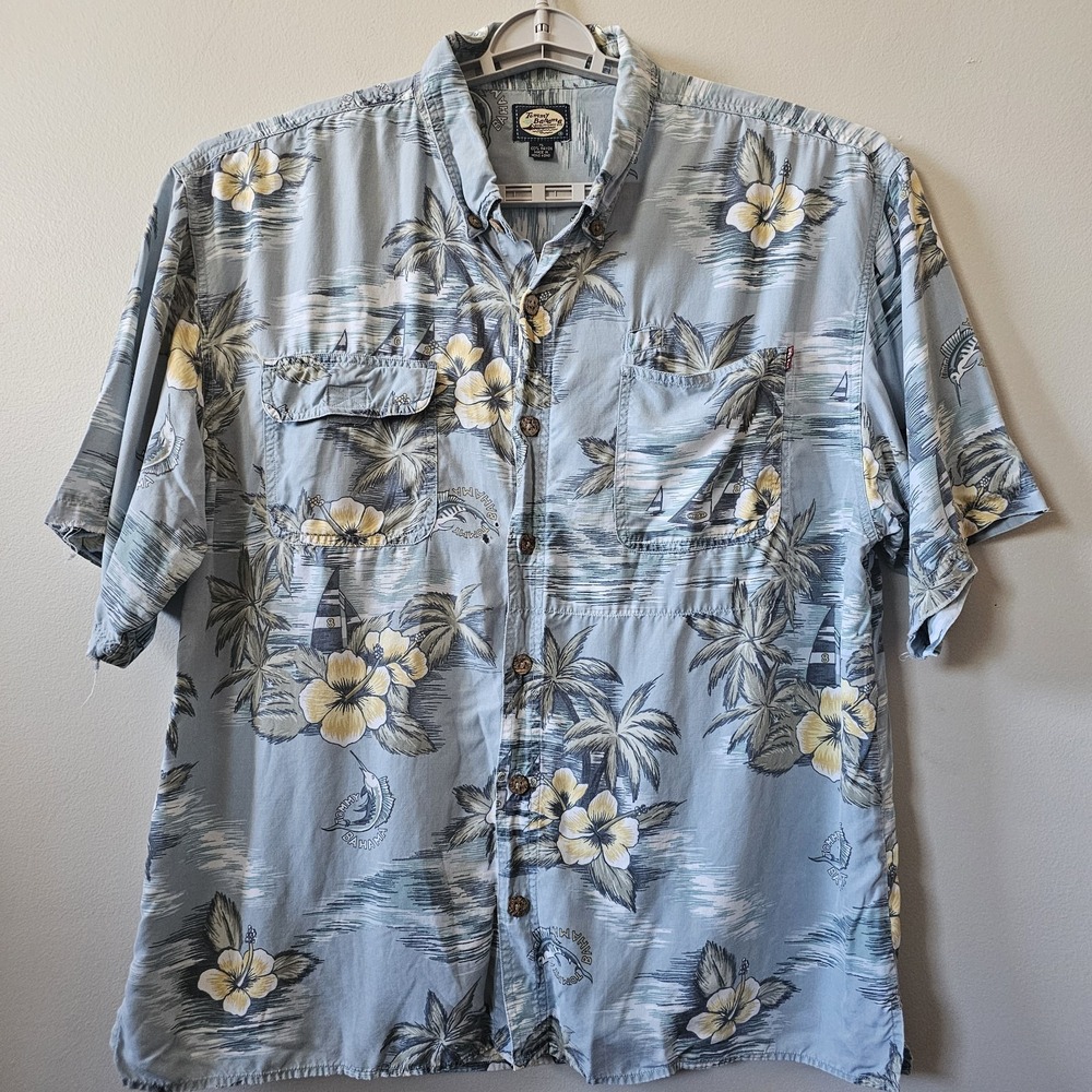 Tommy Bahama Hawaiian Camp Shirt Men's Size XL Rayon Vented Vintage Worn Vibe